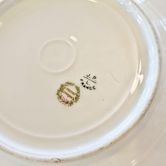 Vintage RARE Jean Pouyat Limoges Gold Gild Plate Floral - Picture 7 of 10